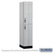 Salsbury 15" Wide Premier Wood Locker - Double Tier - 1 Wide - 6 Feet High - 21" Deep - Silver Teak - Hasps - Sweatfully