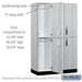 Salsbury 15" Wide Premier Wood Locker - Double Tier - 3 Wide - 6 Feet High - 21" Deep - Silver Teak - Electronic Locks - Sweatfully
