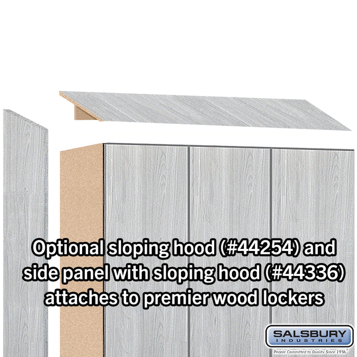 Salsbury 15" Wide Premier Wood Locker - Double Tier - 3 Wide - 6 Feet High - 21" Deep - Silver Teak - Electronic Locks - Sweatfully