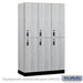 Salsbury 15" Wide Premier Wood Locker - Double Tier - 3 Wide - 6 Feet High - 21" Deep - Silver Teak - Resettable Combination Locks - Sweatfully