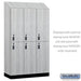 Salsbury 15" Wide Premier Wood Locker - Double Tier - 3 Wide - 6 Feet High - 21" Deep - Silver Teak - Resettable Combination Locks - Sweatfully