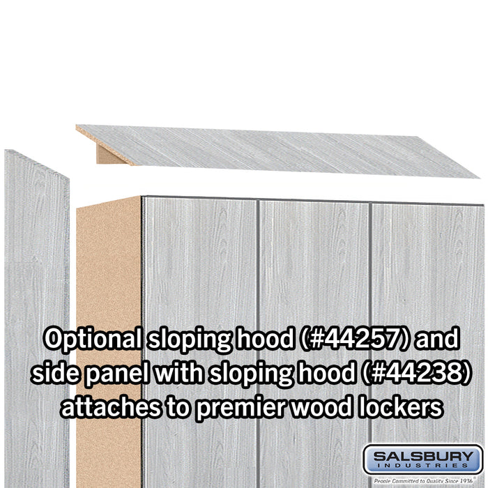 Salsbury 15" Wide Premier Wood Locker - Double Tier - 3 Wide - 6 Feet High - 24" Deep - Silver Teak - Hasps - Sweatfully