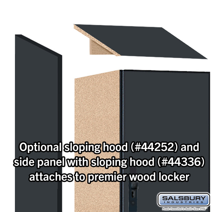 Salsbury 15" Wide Premier Wood Locker - Triple Tier - 1 Wide - 6 Feet High - 21" Deep - Carbon Mesh - Hasps - Sweatfully