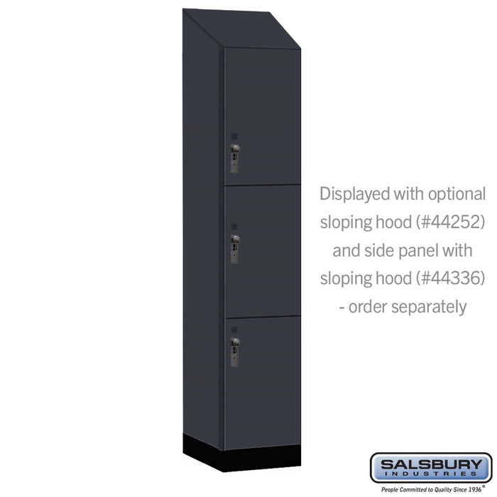 Salsbury 15" Wide Premier Wood Locker - Triple Tier - 1 Wide - 6 Feet High - 21" Deep - Carbon Mesh - Hasps - Sweatfully