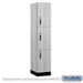 Salsbury 15" Wide Premier Wood Locker - Triple Tier - 1 Wide - 6 Feet High - 21" Deep - Silver Teak - Electronic Locks - Sweatfully