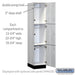 Salsbury 15" Wide Premier Wood Locker - Triple Tier - 1 Wide - 6 Feet High - 21" Deep - Silver Teak - Hasps - Sweatfully