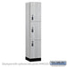 Salsbury 15" Wide Premier Wood Locker - Triple Tier - 1 Wide - 6 Feet High - 18" Deep - Silver Teak - Resettable Combination Locks - Sweatfully