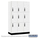 Salsbury 15" Wide Premier Wood Locker - Triple Tier - 3 Wide - 6 Feet High - 21" Deep - Arctic White - Electronic Locks - Sweatfully