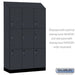 Salsbury 15" Wide Premier Wood Locker - Triple Tier - 3 Wide - 6 Feet High - 21" Deep - Carbon Mesh - Resettable Combination Locks - Sweatfully