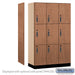 Salsbury 15" Wide Premier Wood Locker - Triple Tier - 3 Wide - 6 Feet High - 21" Deep - Red Oak - Electronic Locks - Sweatfully
