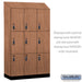 Salsbury 15" Wide Premier Wood Locker - Triple Tier - 3 Wide - 6 Feet High - 21" Deep - Red Oak - Resettable Combination Locks - Sweatfully