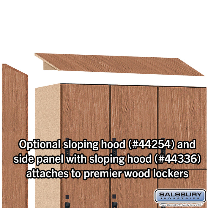 Salsbury 15" Wide Premier Wood Locker - Triple Tier - 3 Wide - 6 Feet High - 21" Deep - Red Oak - Hasps - Sweatfully