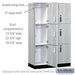 Salsbury 15" Wide Premier Wood Locker - Triple Tier - 3 Wide - 6 Feet High - 21" Deep - Silver Teak - Electronic Locks - Sweatfully