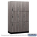 Salsbury 15" Wide Premier Wood Locker - Triple Tier - 3 Wide - 6 Feet High - 21" Deep - Skyline Walnut - Electronic Locks - Sweatfully