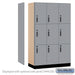 Salsbury 15" Wide Premier Wood Locker - Triple Tier - 3 Wide - 6 Feet High - 21" Deep - Winter Fog - Electronic Locks - Sweatfully