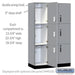 Salsbury 15" Wide Premier Wood Locker - Triple Tier - 3 Wide - 6 Feet High - 21" Deep - Winter Fog - Electronic Locks - Sweatfully