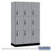 Salsbury 15" Wide Premier Wood Locker - Triple Tier - 3 Wide - 6 Feet High - 21" Deep - Winter Fog - Electronic Locks - Sweatfully