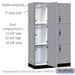 Salsbury 15" Wide Premier Wood Locker - Triple Tier - 3 Wide - 6 Feet High - 21" Deep - Winter Fog - Hasps - Sweatfully
