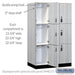 Salsbury 15" Wide Premier Wood Locker - Triple Tier - 3 Wide - 6 Feet High - 24" Deep - Silver Teak - Resettable Combination Locks - Sweatfully