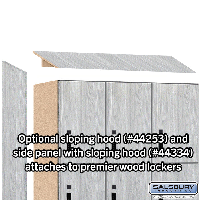 Salsbury 15" Wide Premier Wood Locker - Triple Tier - 3 Wide - 6 Feet High - 18" Deep - Silver Teak - Electronic Locks - Sweatfully