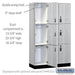 Salsbury 15" Wide Premier Wood Locker - Triple Tier - 3 Wide - 6 Feet High - 18" Deep - Silver Teak - Resettable Combination Locks - Sweatfully