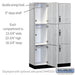 Salsbury 15" Wide Premier Wood Locker - Triple Tier - 3 Wide - 6 Feet High - 18" Deep - Silver Teak - Hasps - Sweatfully