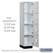 Salsbury 15" Wide Premier Wood Locker - Four Tier - 1 Wide - 6 Feet High - 21" Deep - Silver Teak - Electronic Locks - Sweatfully