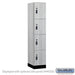 Salsbury 15" Wide Premier Wood Locker - Four Tier - 1 Wide - 6 Feet High - 21" Deep - Silver Teak - Resettable Combination Locks - Sweatfully