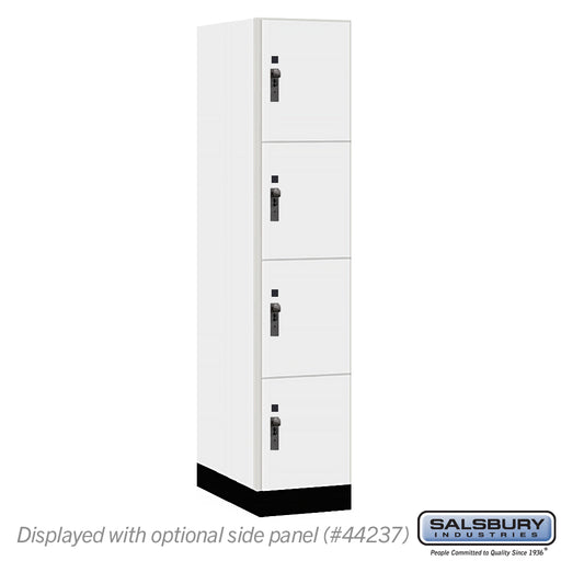 Salsbury 15" Wide Premier Wood Locker - Four Tier - 1 Wide - 6 Feet High - 24" Deep - Arctic White - Hasps - Sweatfully