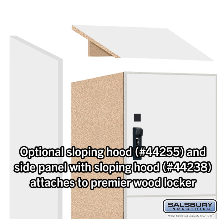 Salsbury 15" Wide Premier Wood Locker - Four Tier - 1 Wide - 6 Feet High - 24" Deep - Arctic White - Hasps - Sweatfully