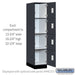 Salsbury 15" Wide Premier Wood Locker - Four Tier - 1 Wide - 6 Feet High - 24" Deep - Carbon Mesh - Electronic Locks - Sweatfully