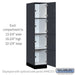 Salsbury 15" Wide Premier Wood Locker - Four Tier - 1 Wide - 6 Feet High - 24" Deep - Carbon Mesh - Hasps - Sweatfully