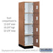 Salsbury 15" Wide Premier Wood Locker - Four Tier - 1 Wide - 6 Feet High - 24" Deep - Red Oak - Electronic Locks - Sweatfully