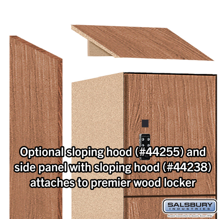 Salsbury 15" Wide Premier Wood Locker - Four Tier - 1 Wide - 6 Feet High - 24" Deep - Red Oak - Resettable Combination Locks - Sweatfully