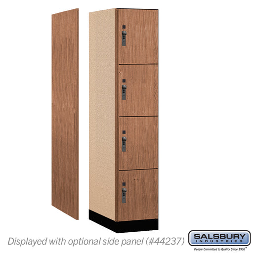 Salsbury 15" Wide Premier Wood Locker - Four Tier - 1 Wide - 6 Feet High - 24" Deep - Red Oak - Hasps - Sweatfully