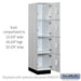 Salsbury 15" Wide Premier Wood Locker - Four Tier - 1 Wide - 6 Feet High - 24" Deep - Silver Teak - Electronic Locks - Sweatfully