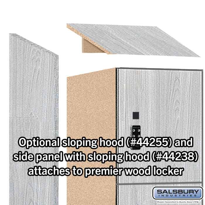 Salsbury 15" Wide Premier Wood Locker - Four Tier - 1 Wide - 6 Feet High - 24" Deep - Silver Teak - Resettable Combination Locks - Sweatfully