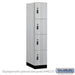 Salsbury 15" Wide Premier Wood Locker - Four Tier - 1 Wide - 6 Feet High - 24" Deep - Silver Teak - Resettable Combination Locks - Sweatfully
