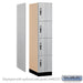 Salsbury 15" Wide Premier Wood Locker - Four Tier - 1 Wide - 6 Feet High - 24" Deep - Silver Teak - Hasps - Sweatfully