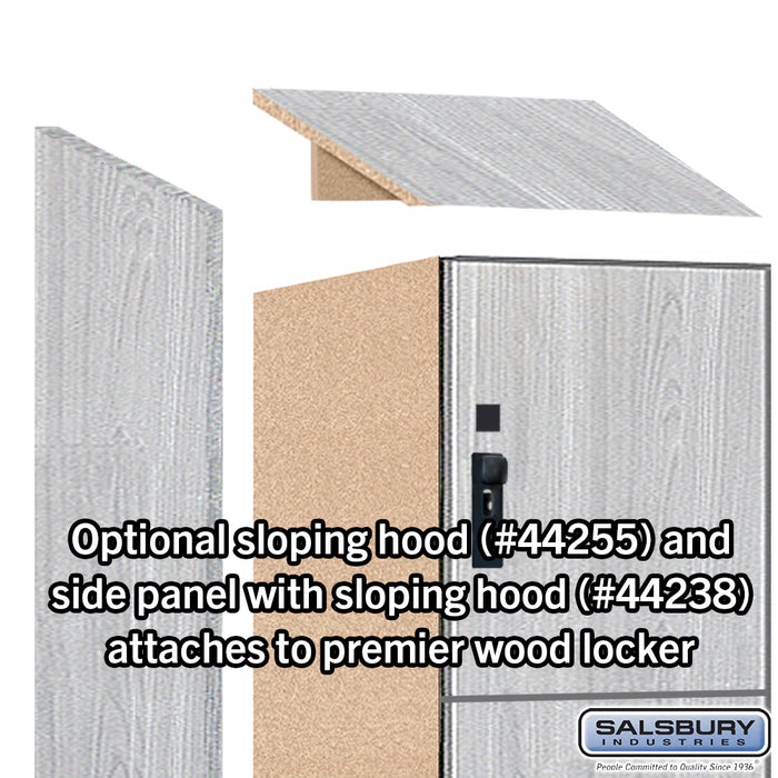 Salsbury 15" Wide Premier Wood Locker - Four Tier - 1 Wide - 6 Feet High - 24" Deep - Silver Teak - Hasps - Sweatfully