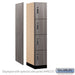 Salsbury 15" Wide Premier Wood Locker - Four Tier - 1 Wide - 6 Feet High - 24" Deep - Skyline Walnut - Electronic Locks - Sweatfully