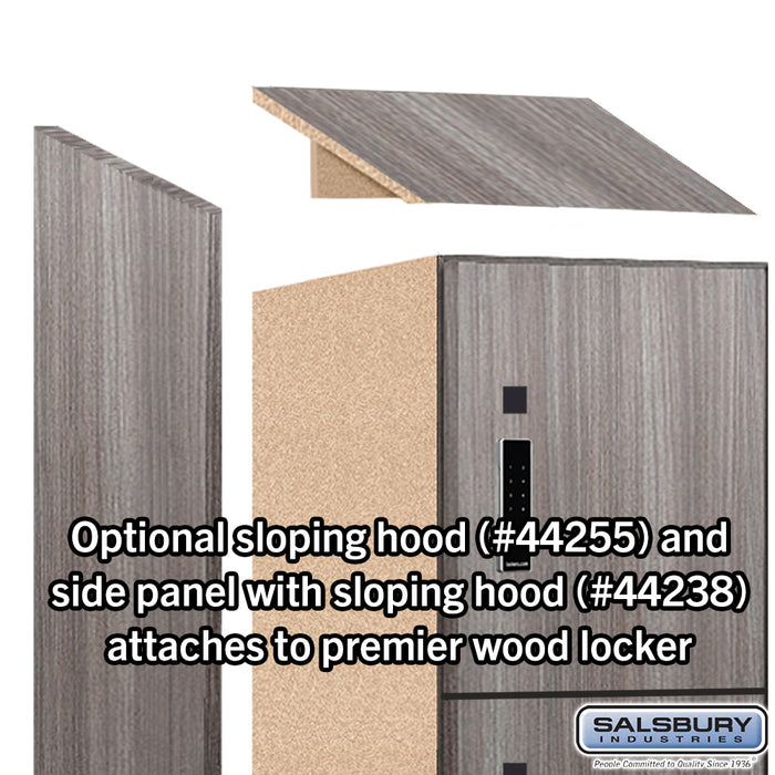 Salsbury 15" Wide Premier Wood Locker - Four Tier - 1 Wide - 6 Feet High - 24" Deep - Skyline Walnut - Electronic Locks - Sweatfully