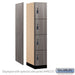 Salsbury 15" Wide Premier Wood Locker - Four Tier - 1 Wide - 6 Feet High - 24" Deep - Skyline Walnut - Resettable Combination Locks - Sweatfully