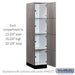 Salsbury 15" Wide Premier Wood Locker - Four Tier - 1 Wide - 6 Feet High - 24" Deep - Skyline Walnut - Hasps - Sweatfully