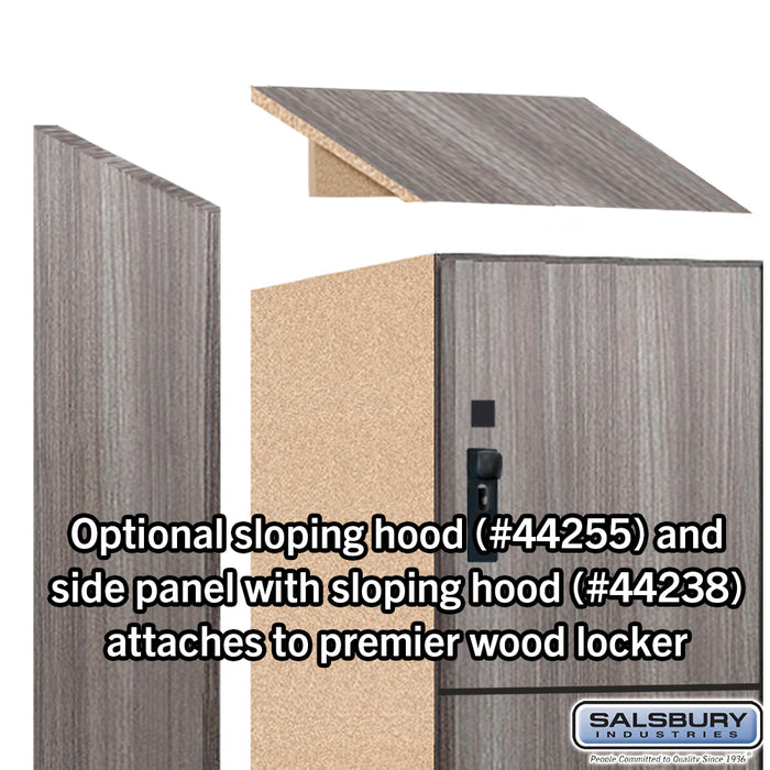 Salsbury 15" Wide Premier Wood Locker - Four Tier - 1 Wide - 6 Feet High - 24" Deep - Skyline Walnut - Hasps - Sweatfully