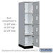 Salsbury 15" Wide Premier Wood Locker - Four Tier - 1 Wide - 6 Feet High - 24" Deep - Winter Fog - Electronic Locks - Sweatfully