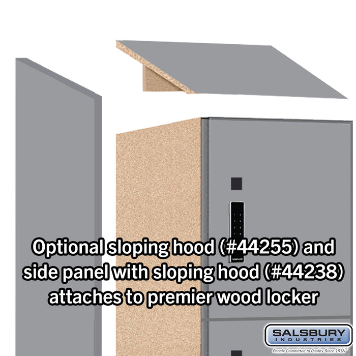 Salsbury 15" Wide Premier Wood Locker - Four Tier - 1 Wide - 6 Feet High - 24" Deep - Winter Fog - Electronic Locks - Sweatfully