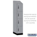 Salsbury 15" Wide Premier Wood Locker - Four Tier - 1 Wide - 6 Feet High - 24" Deep - Winter Fog - Electronic Locks - Sweatfully