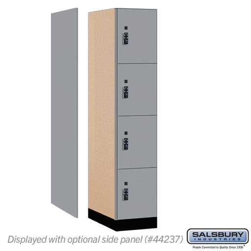 Salsbury 15" Wide Premier Wood Locker - Four Tier - 1 Wide - 6 Feet High - 24" Deep - Winter Fog - Resettable Combination Locks - Sweatfully