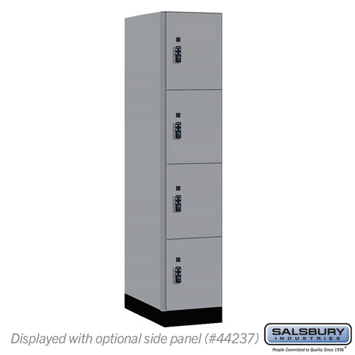 Salsbury 15" Wide Premier Wood Locker - Four Tier - 1 Wide - 6 Feet High - 24" Deep - Winter Fog - Resettable Combination Locks - Sweatfully